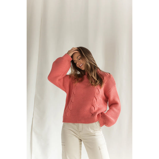 Dailystory Jeanne Knit Sweater Coral