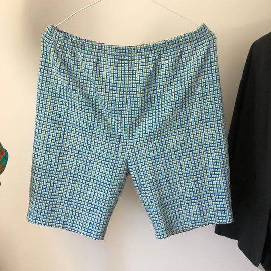 Vintage Patterned Biker Shorts // Large