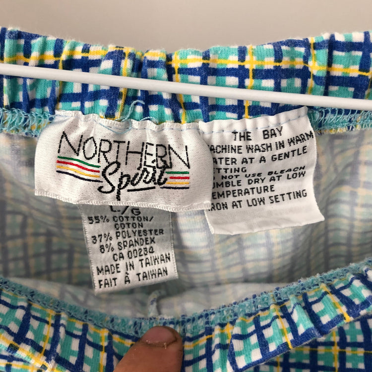 Vintage Patterned Biker Shorts // Large
