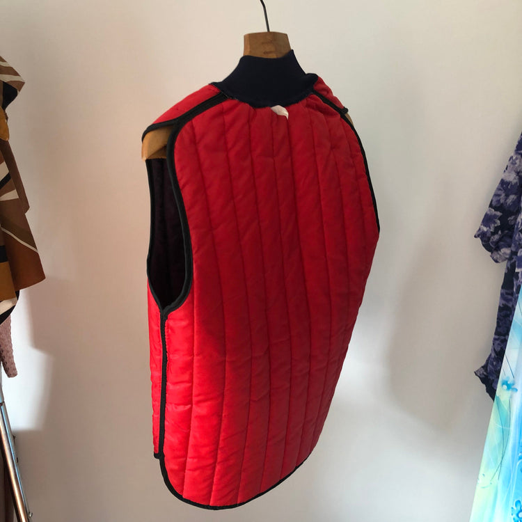 Vintage Reversible Navy & Red Slim Puffer Vest